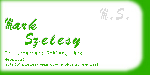 mark szelesy business card